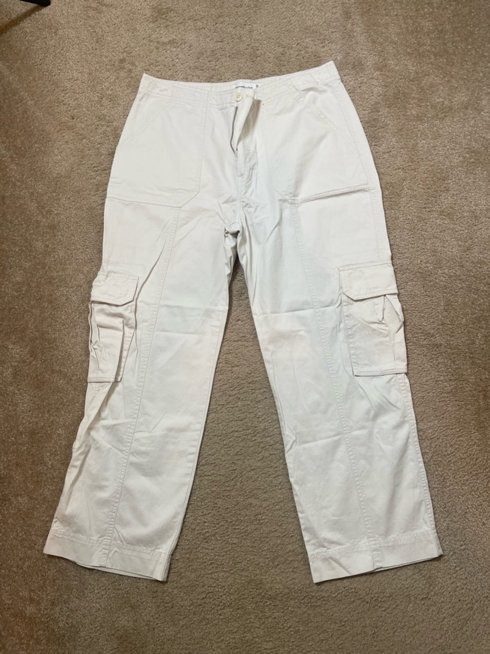 Women Abercrombie & Fitch White  Cargo Pants